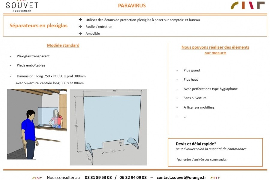 Séparation en plexi- PARAVIRUS